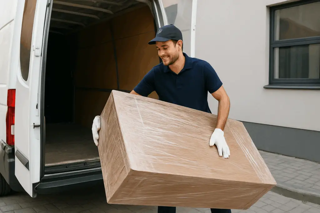 Mitarbeiter beim Transort durch Raeumfix